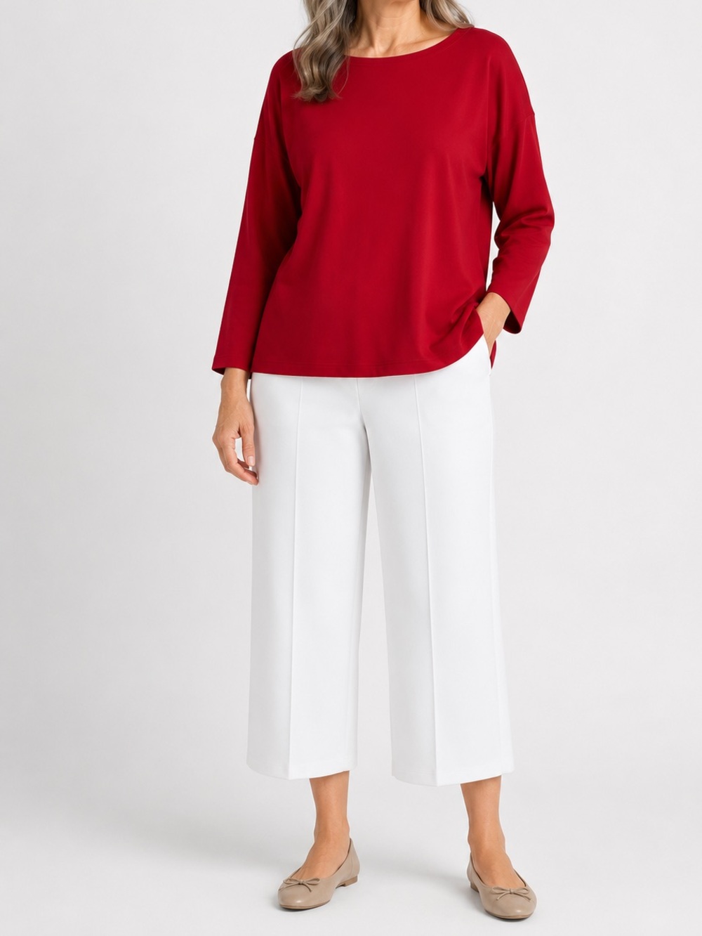 J Jill pants Wearever collection wide leg cropped white size small